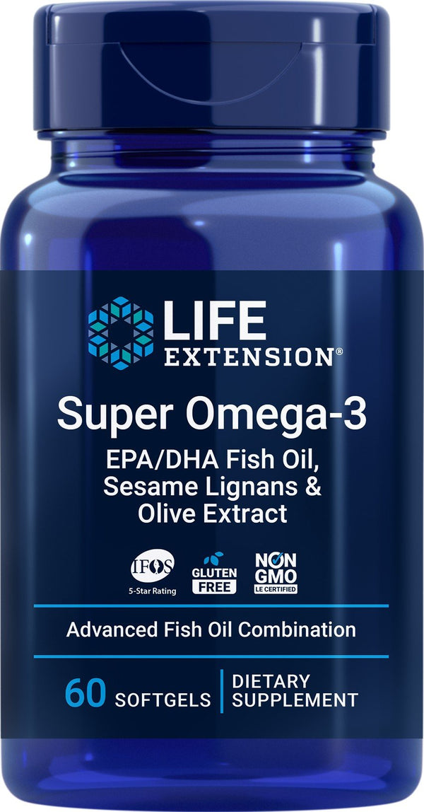 Life Extension Super Omega 3 EPA DHA with Sesame Lignans and Olive Fruit Extract 60 Softgel