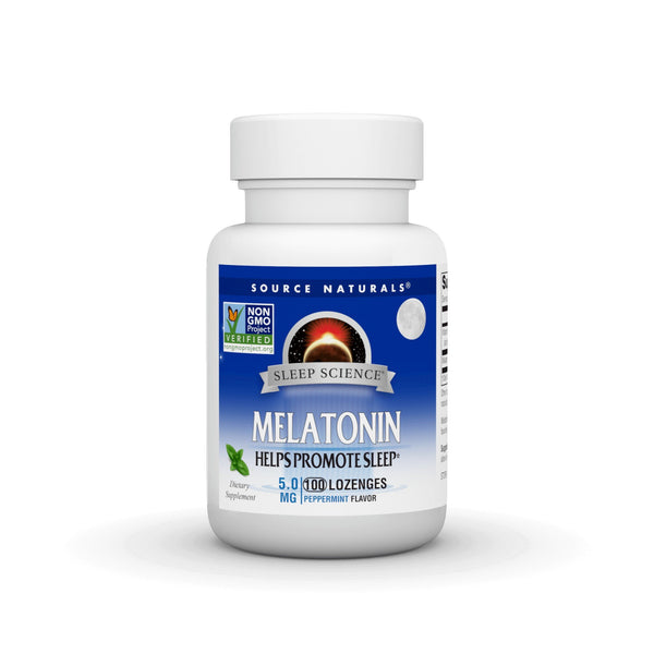 Source Naturals, Inc. Melatonin 5mg Sublingual-Peppermint 100 Lozenge