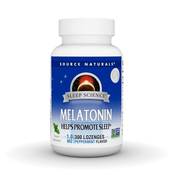 Source Naturals, Inc. Melatonin 1mg Sublingual-Peppermint 300 Lozenge