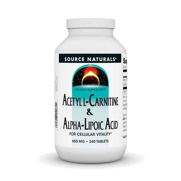 Source Naturals, Inc. Acetyl L-Carnitine & Alpha Lipoic Acid 500/150mg 240 Tablet
