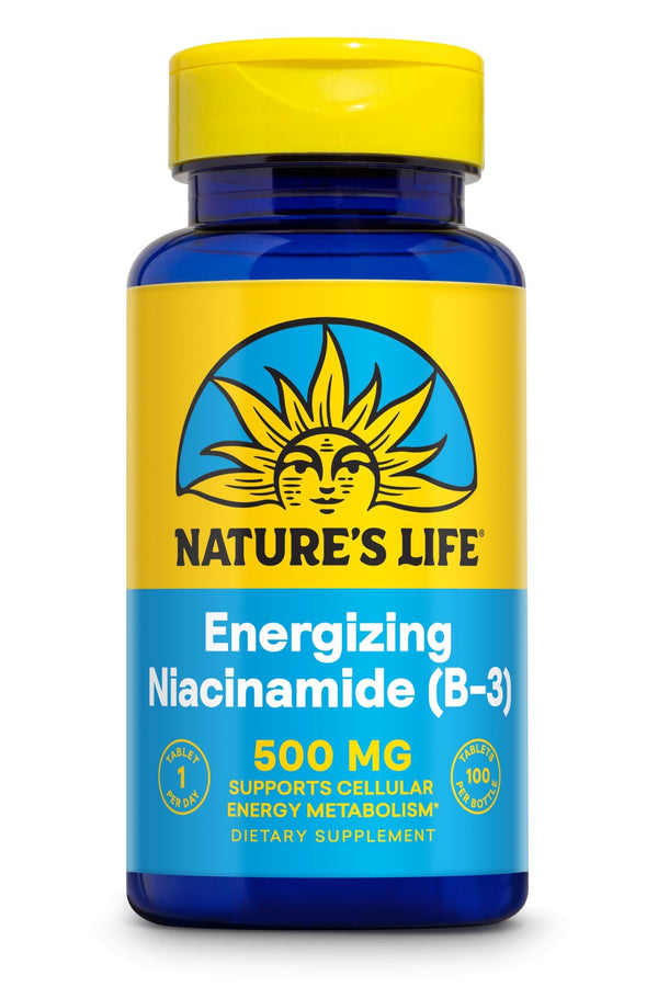 Natures Life Energizing Niacinamide (B-3) 500 mg 100 Vegetarian Tablet