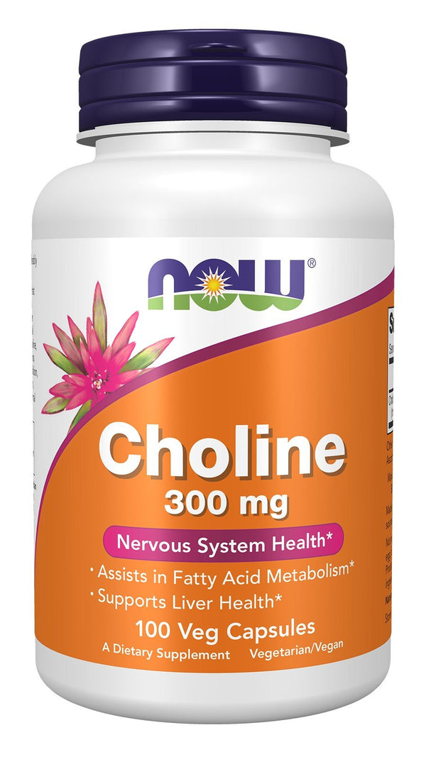 Now Foods Choline-300 mg 100 Vegetarian Capsules