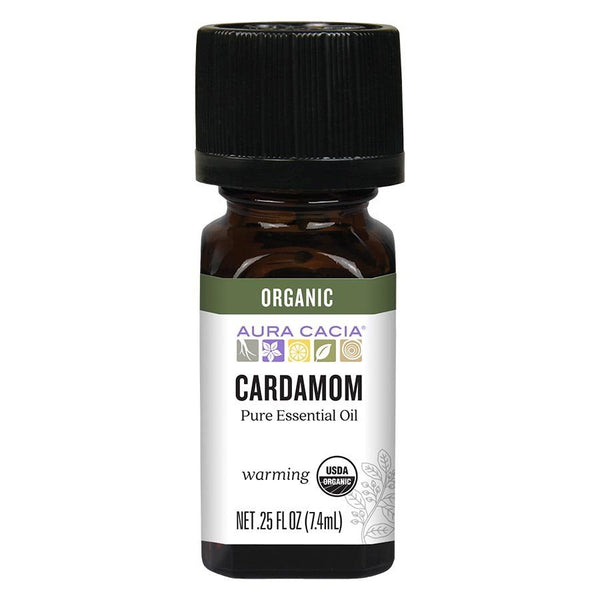 Aura Cacia Organic Cardamom Essential Oil 0.25 fl oz Liquid