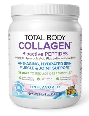 Natural Factors Total Body Collagen Bioactive Peptides Powder - Unflavored 1.1 lb Powder