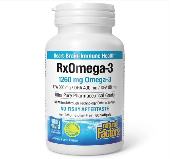 Natural Factors RxOmega-3-1260 mg-Omega-3-EPA 800 mg/DHA 400 mg/DPA 88 mg 60 Softgel