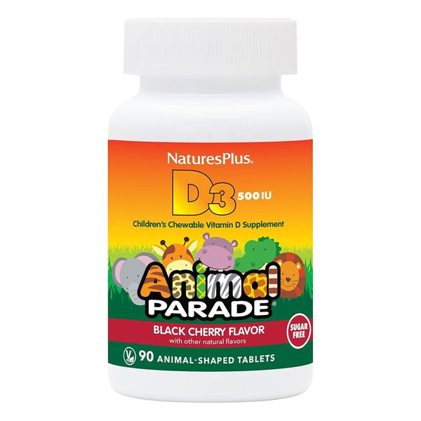 Nature's Plus Source of Life Animal Parade Sugar-Free Vitamin D3 Black Cherry 90 Chewable