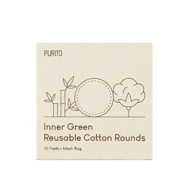 PURITO Inner Green Reusable Cotton Rounds 10ea