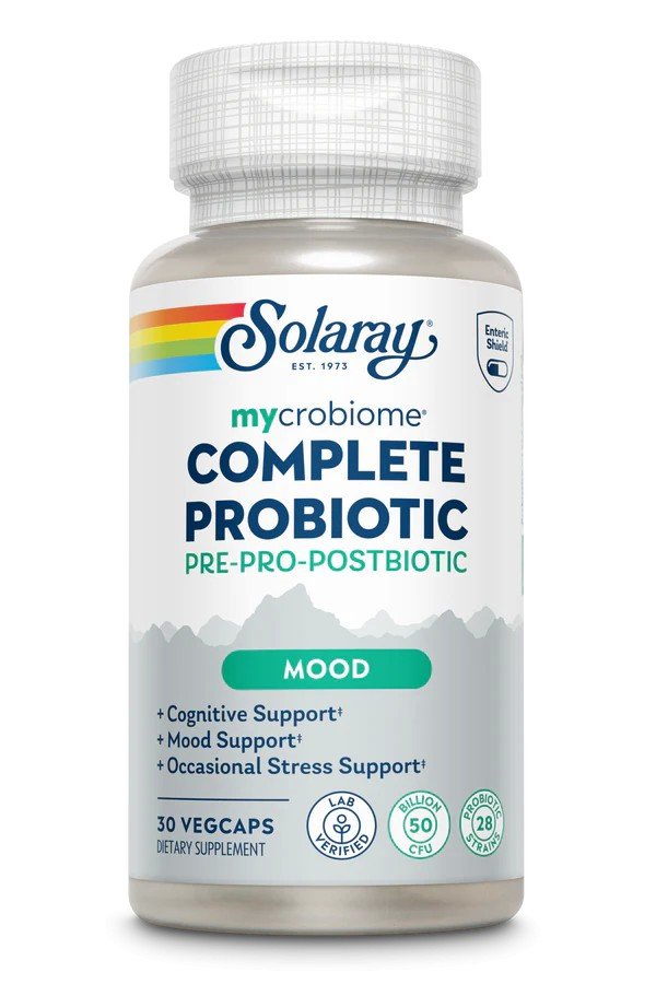 Solaray Mycrobiome Complete Probiotic - Mood 30 Vegetarian Capsules