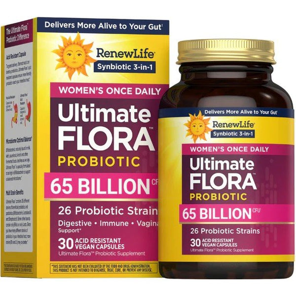 Renew Life Ultimate Flora Women's Once Daily Probiotic - 65 Billion CFU 30 Vegan Capsules