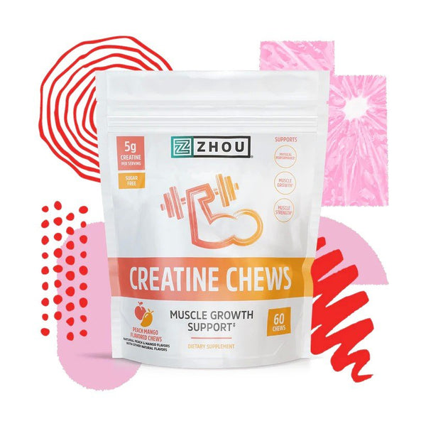 Zhou Nutrition Creatine Chews - Peach Mango 60 Chewable
