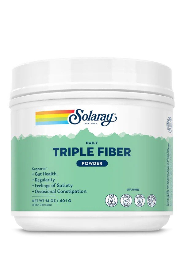 Solaray Daily Triple Fiber - Unflavored 14 oz Powder