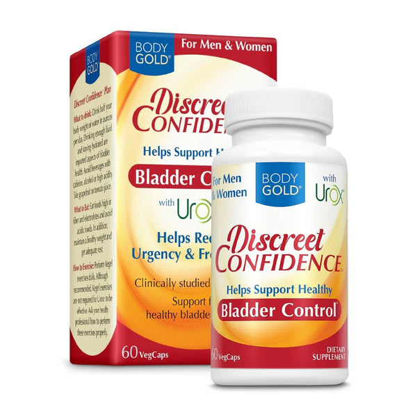 Body Gold Discreet Confidence - Bladder Control with Urox 60 Vegetarian Capsules