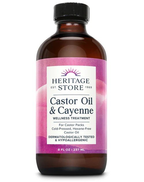 Heritage Store Castor Oil & Cayenne 8 fl oz (237 ml) Liquid