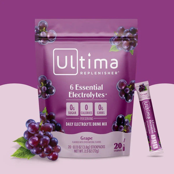 Ultima Replenisher Daily Electrolyte Drink Mix-Grape-20 Stickpacks 20-0.13 oz (3.7 g) Powder