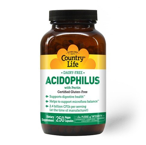 Country Life Dairy Free Acidophilus With Pectin 250 VegCap