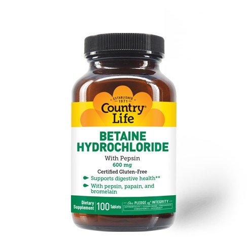 Country Life Betaine HCL With Pepsin 100 Tablet