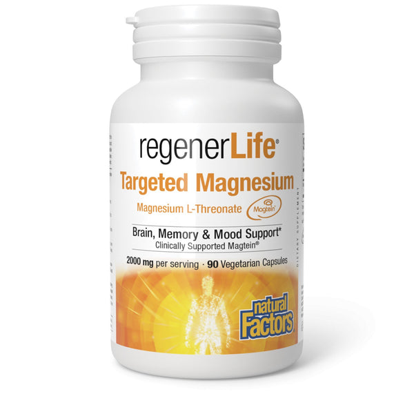 Natural Factors RegenerLife Magtein Magnesium L-Threonate-2000 mg 90 VegCap