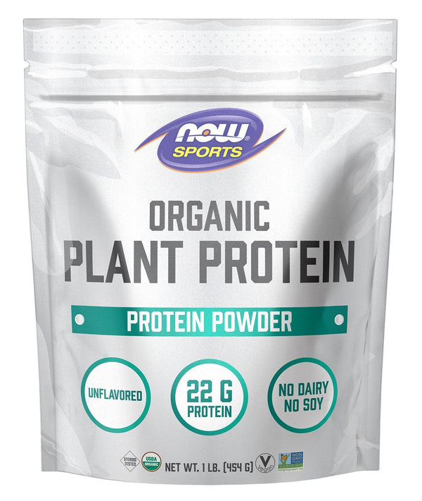 Now Foods Organic Plant Protein-Unflavored 1 lb Powder