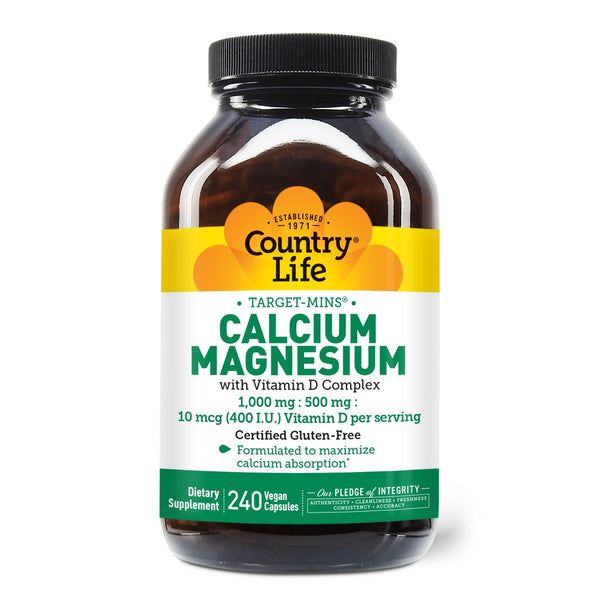 Country Life Calcium Magnesium w/Vitamin D 240 VegCap