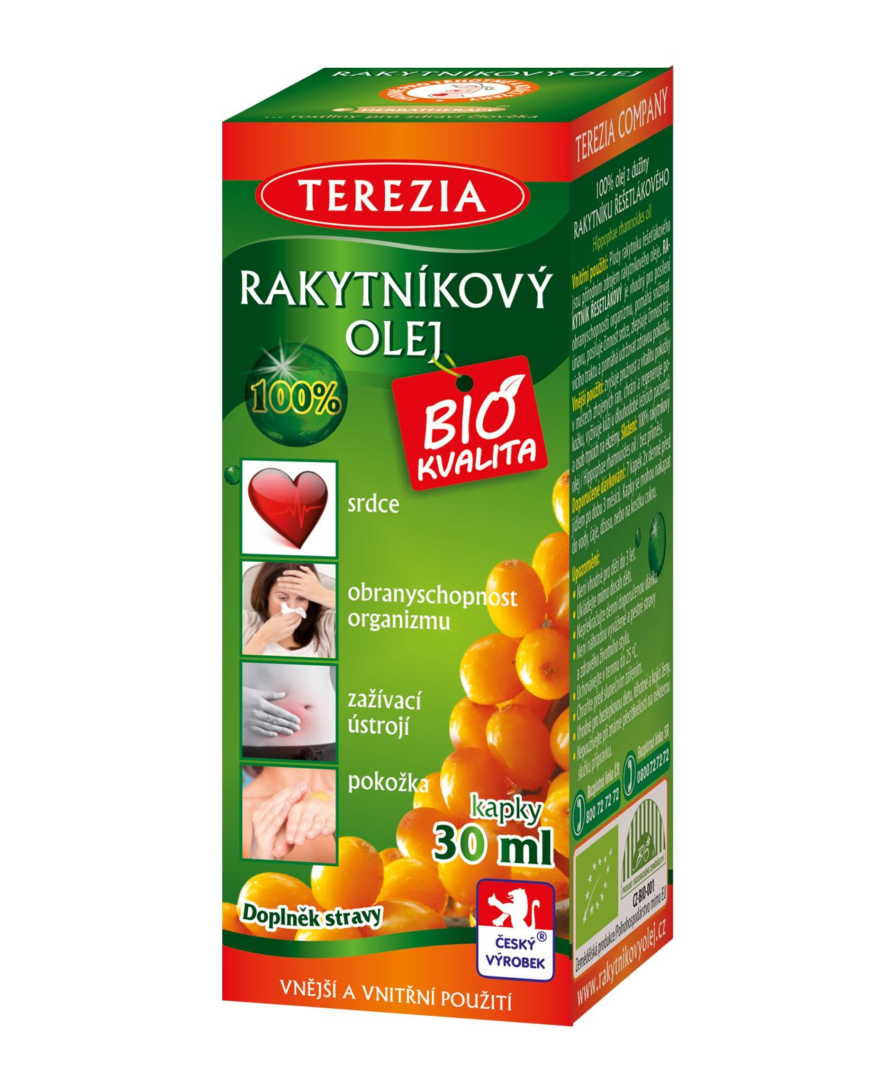 100% Organic Sea Buckthorn oil drops 30 ml