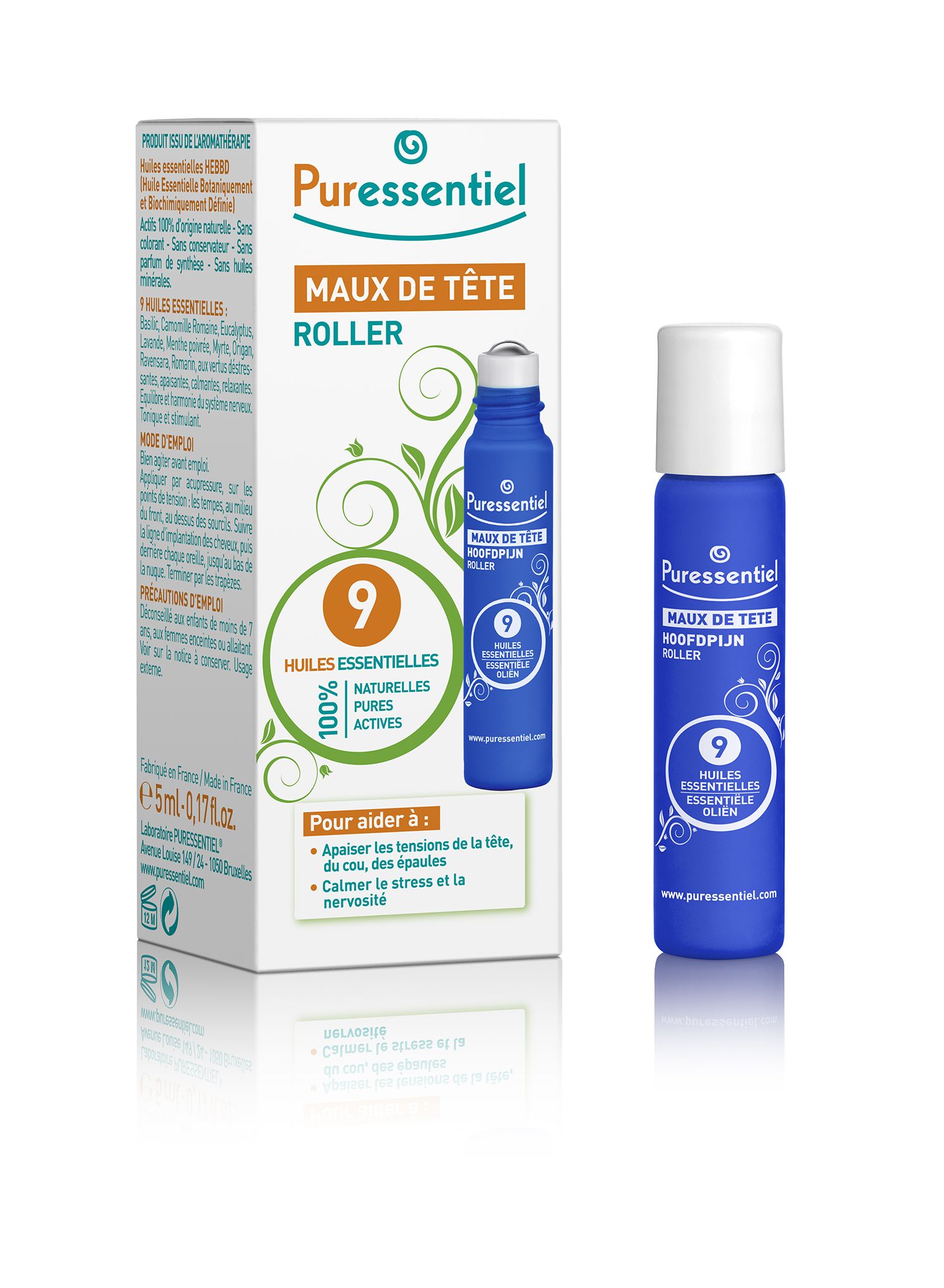 PURESSENTIEL Roll-on with essential oils 5 ml head, neck and shoulders