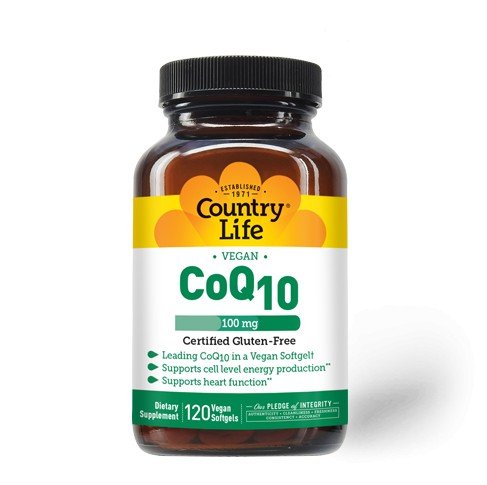Country Life Vegan CoQ10 100 mg Gluten Free 120 Softgel