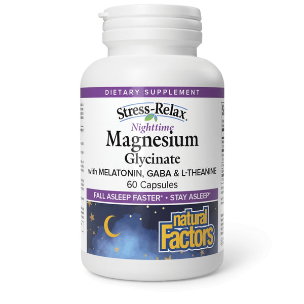 Natural Factors Stress-Relax Nighttime Magnesium Capsules 60 Capsule