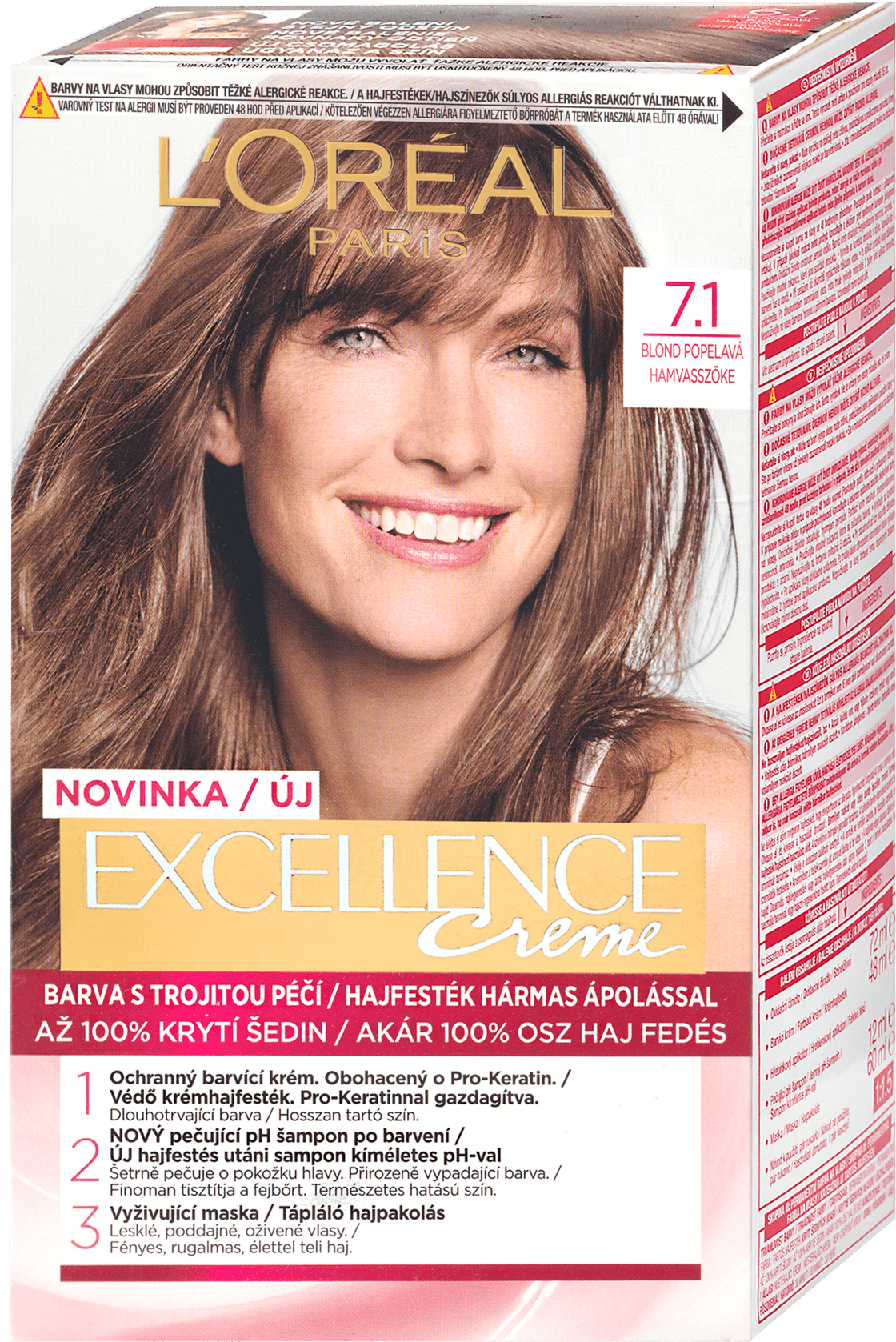 L'Oreal Paris Excellence Creme hair color Blonde Ash 7.1, 192 ml