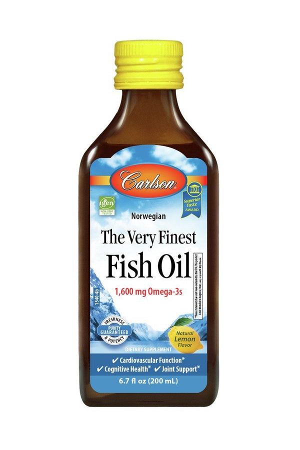 Carlson Laboratories Very Finest Fish Oil Lemon Flavor 200 ml Liquid