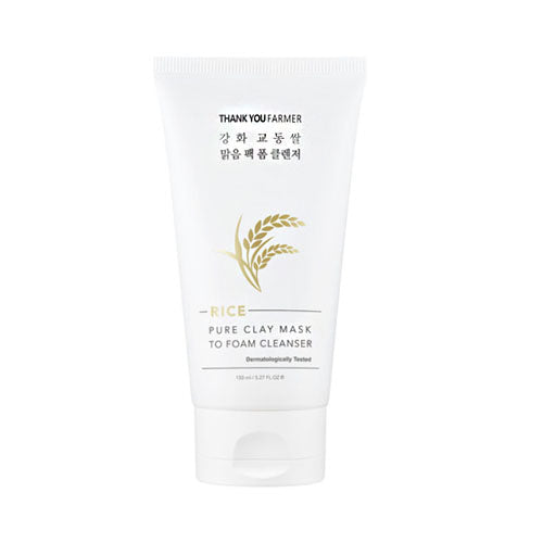 THANK YOU FARMER Rice Pure Clay Mask to Foam Cleanser 150ml