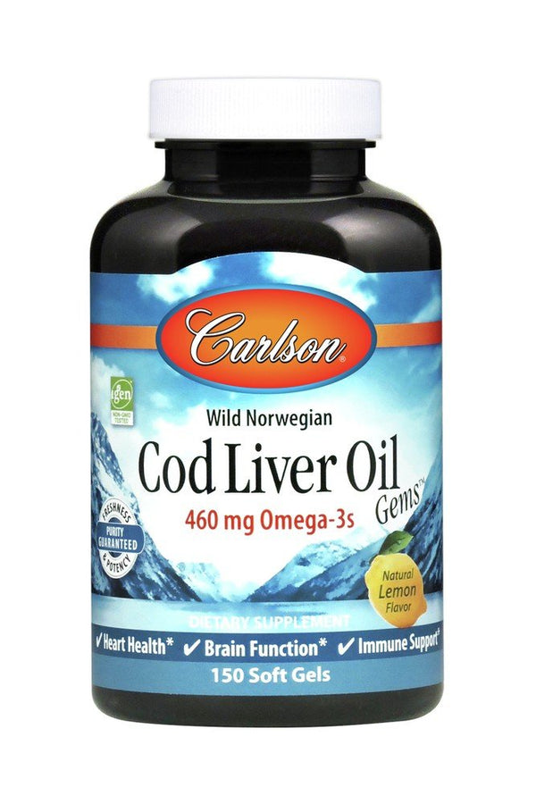 Carlson Laboratories Lightly Lemon Cod Liver Oil 150 Capsule