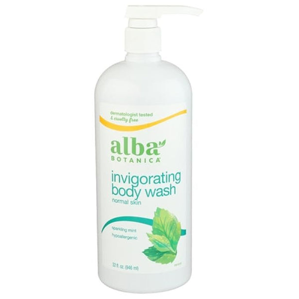 Alba Botanica Invigorating Body Wash Sparkling Mint 32 oz Liquid