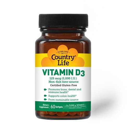 Country Life Vitamin D3 5000 IU 60 Softgel