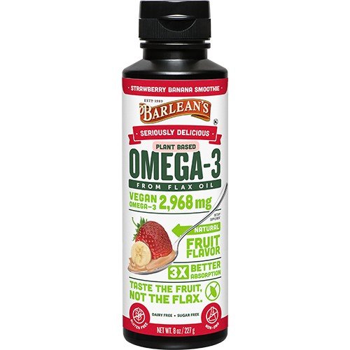 Barlean's Seriously Delicious Omega-3 Flax Strawberry Banana Smoothie 8 oz Liquid