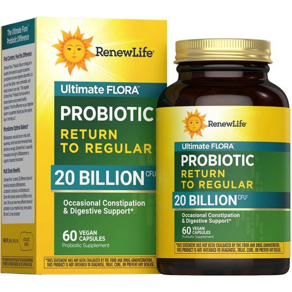Renew Life Ultimate Flora Return to Regular Probiotic 20 Billion 60 VegCap
