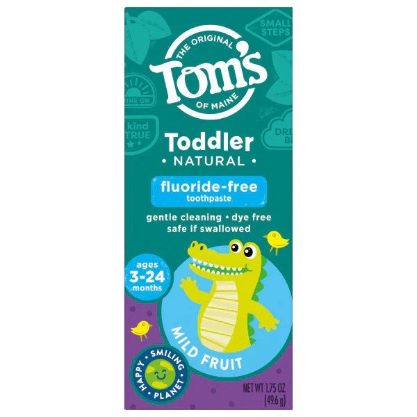 Tom's Of Maine Fluoride-Free Toddler Training Natural Toothpaste Mild Fruit 1.75 oz Paste