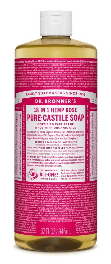 Dr. Bronner's Pure Castile Liquid Soap Rose 8 oz Liquid