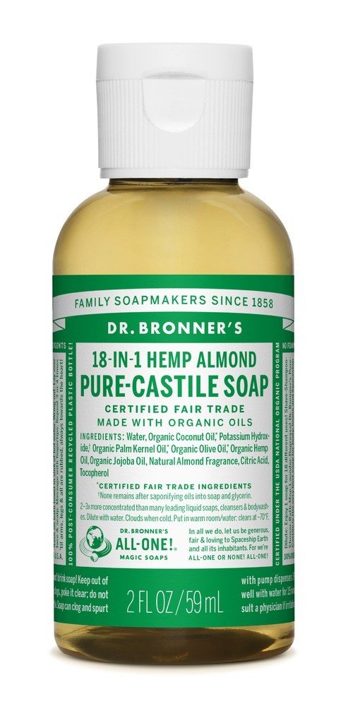 Dr. Bronner's Pure Castile Liquid Soap Almond 2 oz Liquid
