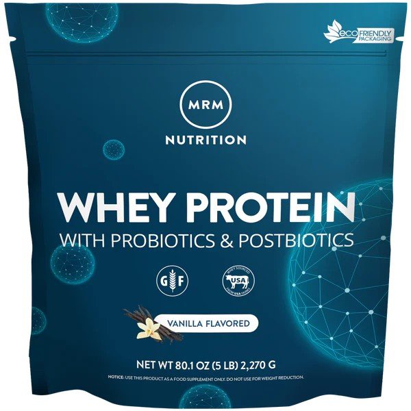 MRM (Metabolic Response Modifiers) Natural Whey Protein Vanilla 2 Billion Probiotics 5 lbs Powder