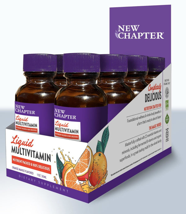 New Chapter Liquid Multivitamin-Orange Mango Flavor 8 ct Box