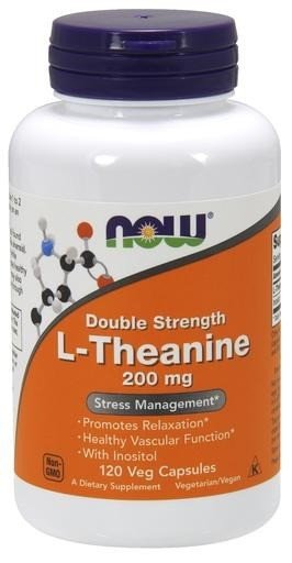 Now Foods L-Theanine 200 mg Double Strength 120 VegCap
