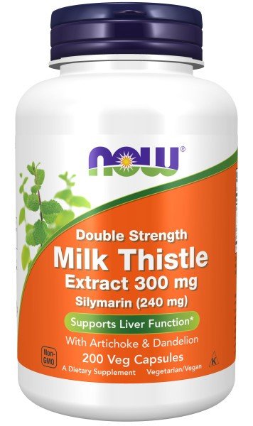 Now Foods Milk Thistle Extract, Double Strength 300 mg 200 VegCap