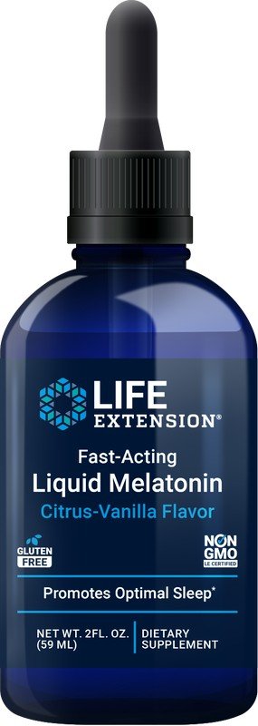 Life Extension Fast-Acting Liquid Melatonin Citrus Vanilla Flavor 2 fl oz Liquid