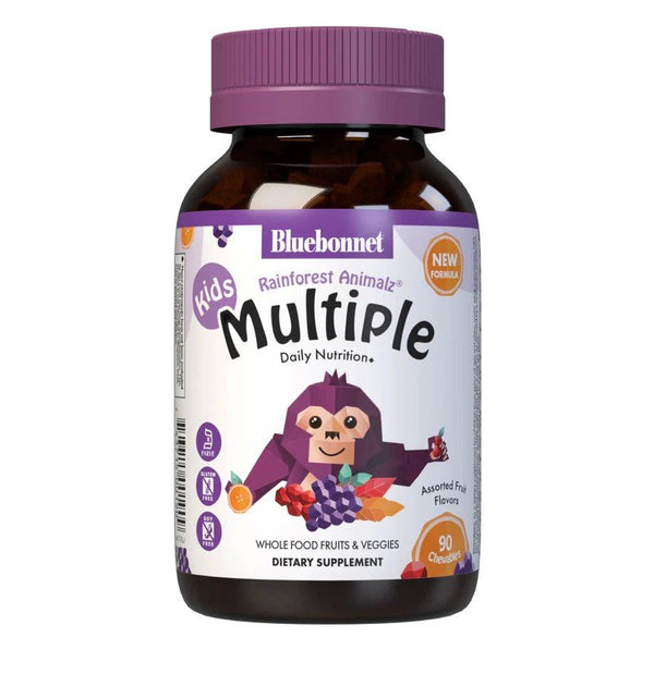 Bluebonnet Rainforest Animalz-Kids Multiple-Daily Nutrition-Assorted Fruit Flavors 90 Animal-Shaped Chewables