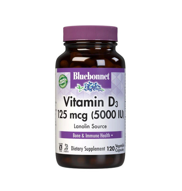 Bluebonnet Vitamin D3 120 mcg ( 5000 IU) 120 VegCap