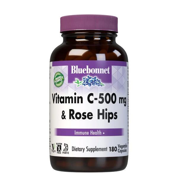 Bluebonnet Vitamin C 500mg Plus Rose Hips 180 VegCap