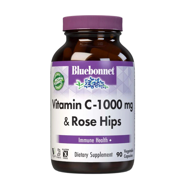 Bluebonnet Vitamin C 1000mg Plus Rose Hips 90 VegCap