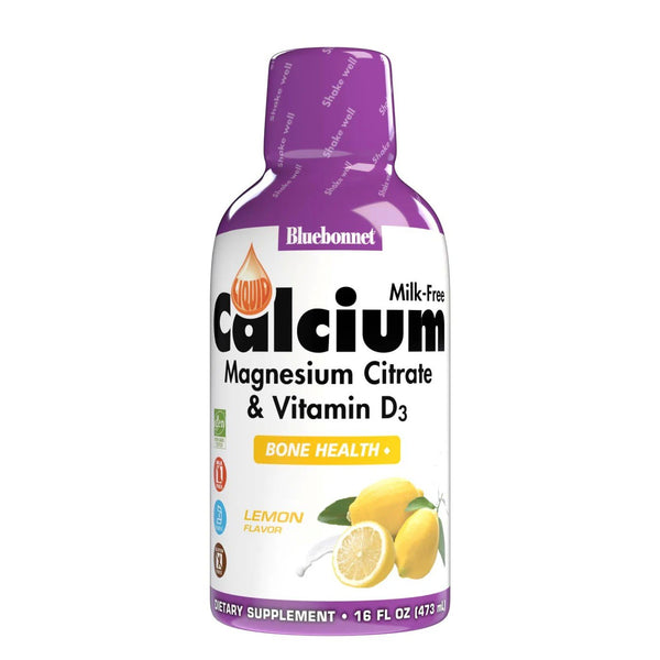Bluebonnet Liquid Calcium Magnesium Citrate Plus Vitamin D3 Lemon 16 oz Liquid