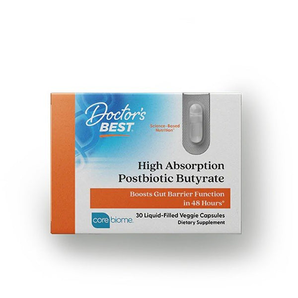 Doctors Best High Absorption Postbiotic Butyrate 30 Liquid-Filled Veggie Capsules