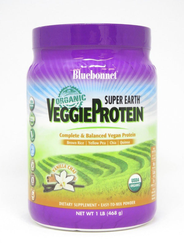 Bluebonnet Super Earth Organic Veggie Protein Vanilla Chai 1 lb Powder